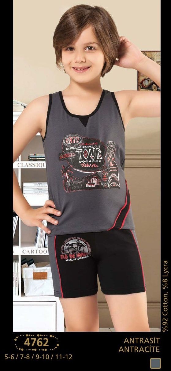 Anıt Dayanıklı Pamuklu Erkek Çocuk Atlet Takımı Anıt 4762