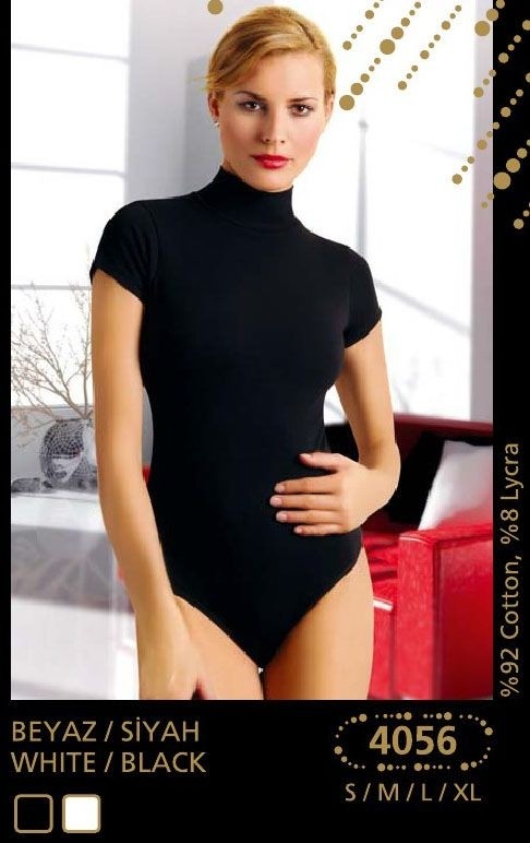 Pamuklu Esnek Tek Parça Body Anıt 4056 - Siyah