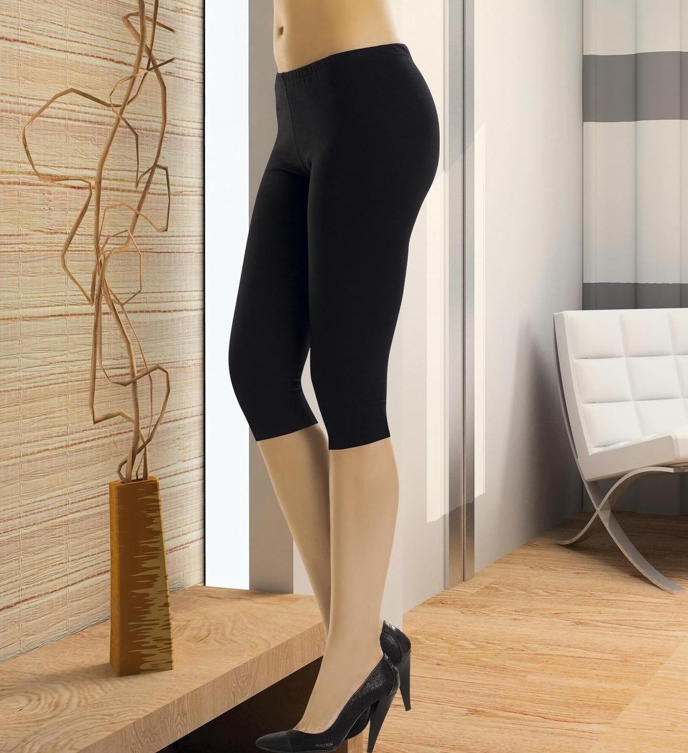 Yüksek Bel Esnek Düz Tayt Anıt 3255 - Siyah