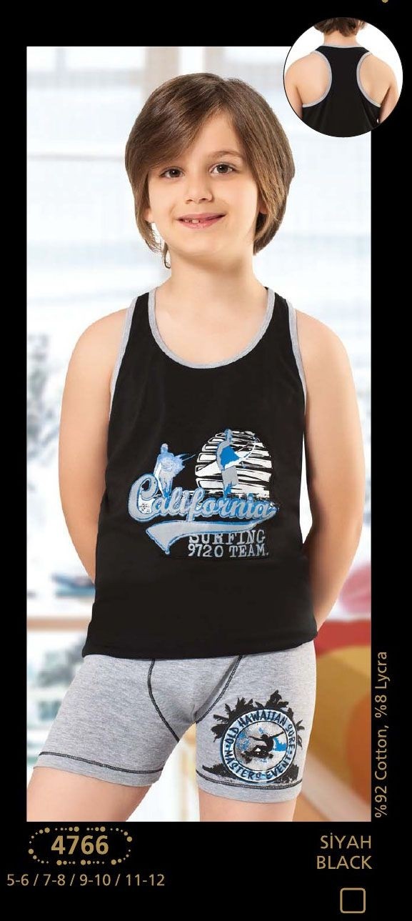 Anıt Pamuklu Esnek Erkek Çocuk Atlet Takımı Anıt 4766