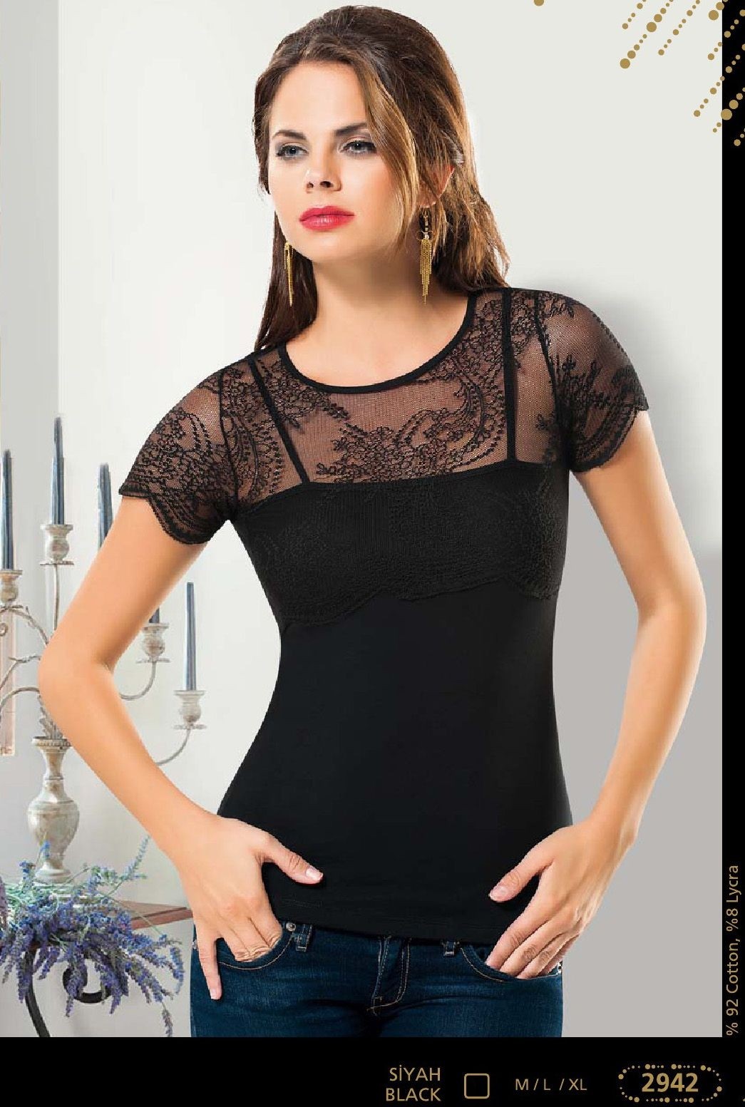 Anıt Dantel Detaylı Uzun Kollu T-Shirt Anıt 2942