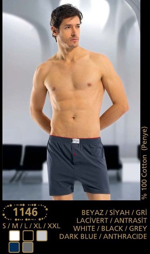 Pamuklu Esnek Bel Lastiği Erkek Boxer Anıt 1146 - Antrasit