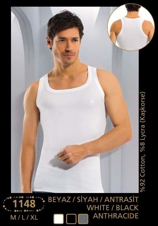 Pamuklu Uzun Boy Kaşkorse Atlet Anıt 1148 - Beyaz