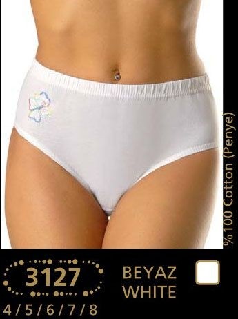 Yüksek Bel Destekli Beyaz Külot 6'lı Paket Anıt 3127 - Beyaz