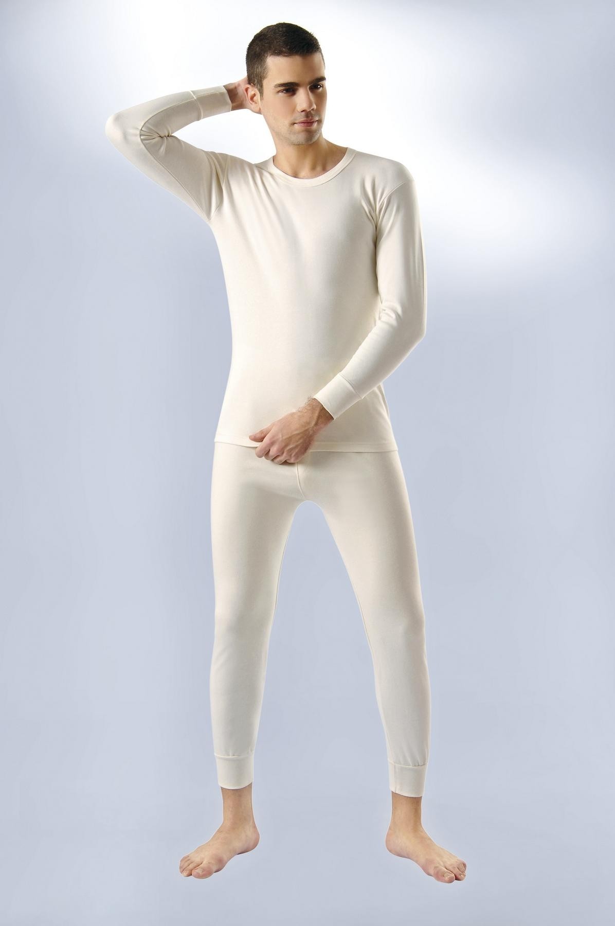 Pamuklu Fırçalı İç Yüzey Uzun Kol Üst Anıt 1122 - Krem