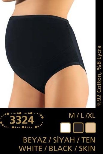Esnek Pamuklu Destekli Hamile Bato Külot Anıt 3324 - Siyah