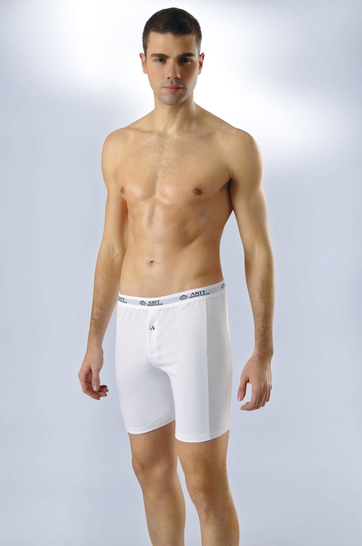 Pamuklu Elastan Uzun Erkek Boxer Anıt 1114 - Beyaz