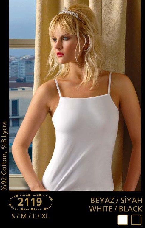 Pamuklu Nefes Alan İp Askılı Atlet Anıt 2119 - Beyaz