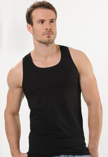 Modal V Yaka Erkek Atlet Siyah Anıt 1201 - Siyah