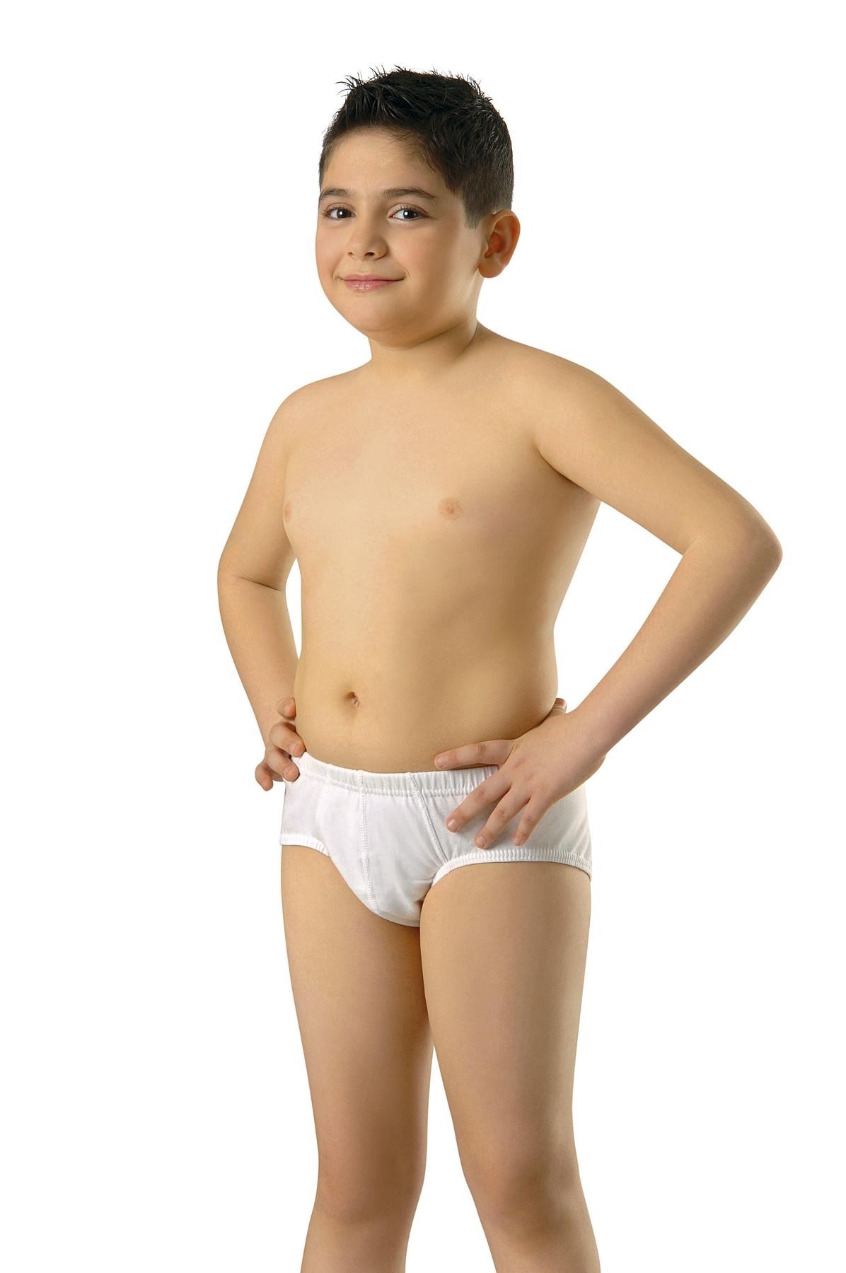 Pamuklu Yumuşak Lastik Erkek Çocuk Külotu Anıt 4755 - Beyaz