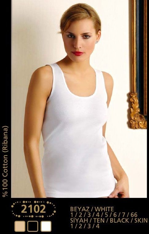 Pamuklu Nefes Alabilen Ribana Atlet Anıt 2102 - Beyaz