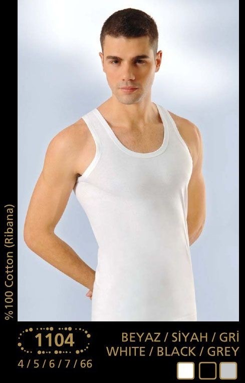 Ribana Pamuklu Askılı Erkek Atlet Anıt 1104 - Beyaz