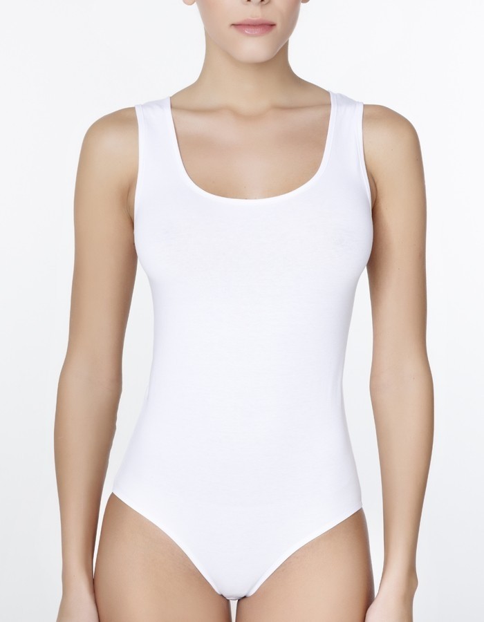 Pamuklu Esnek Uzun Kollu Body Çift Kaplan 761 - Beyaz