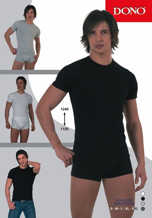 Pamuklu Likra Yarım Kol Erkek Atlet Dono 1240 - Siyah