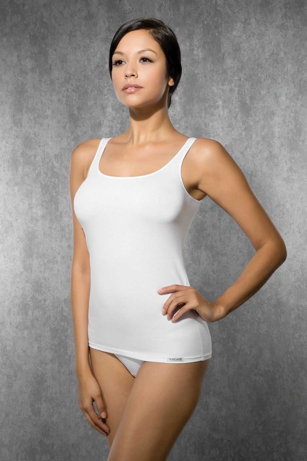 Modal Pamuklu Geniş Askılı Kadın Atlet Doreanse 9320 - Beyaz