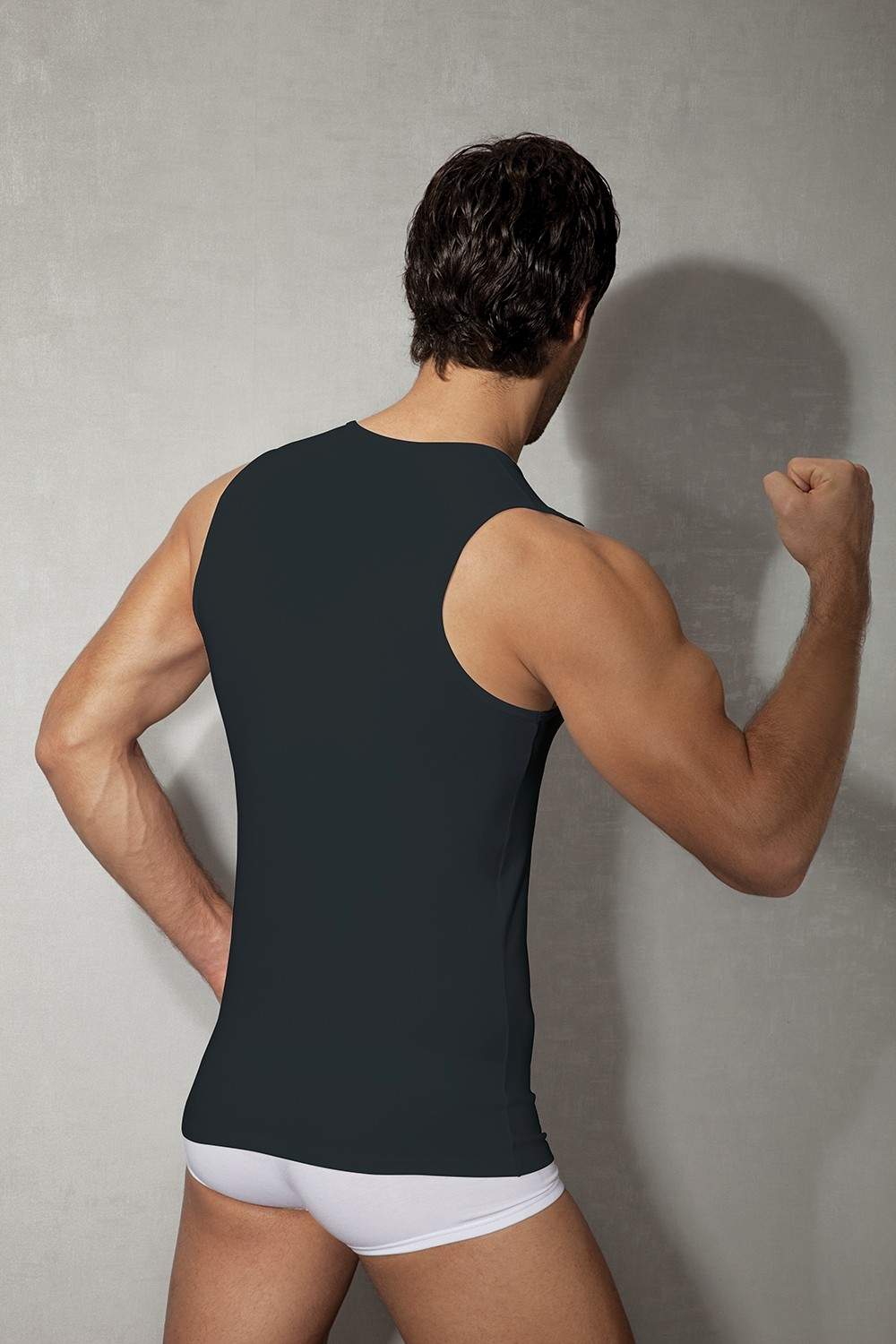 Modal V Yaka Askılı Erkek Atlet Doreanse 2210 - Siyah