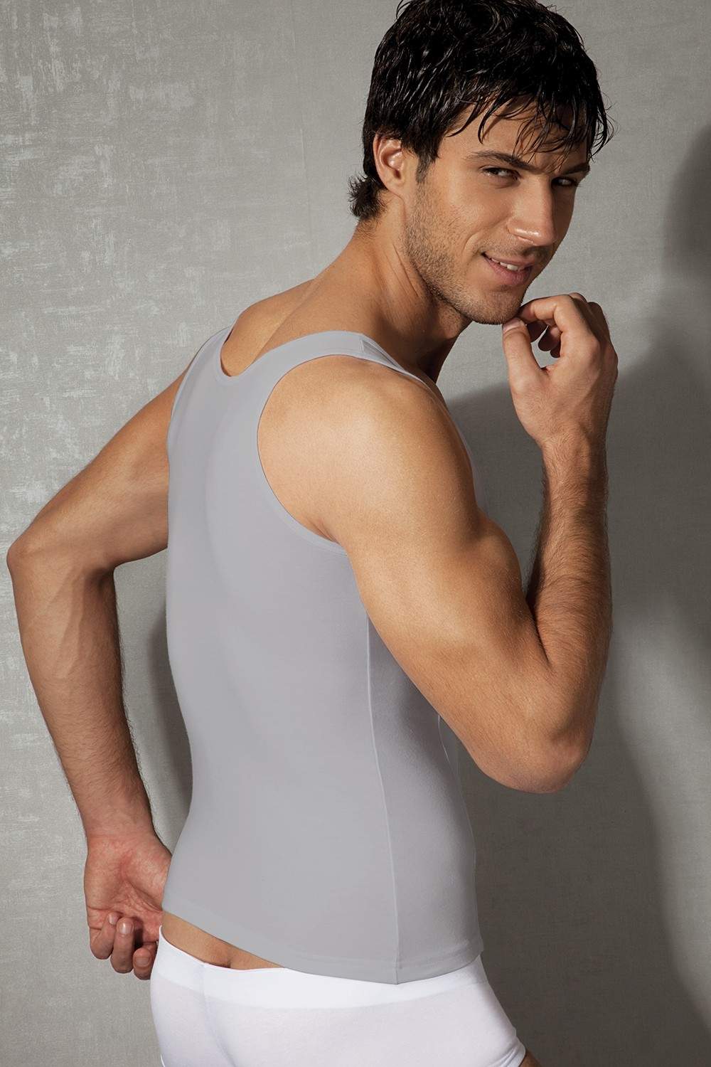 Modal Pamuklu V Yaka Erkek Atlet Doreanse 2255 - Gri