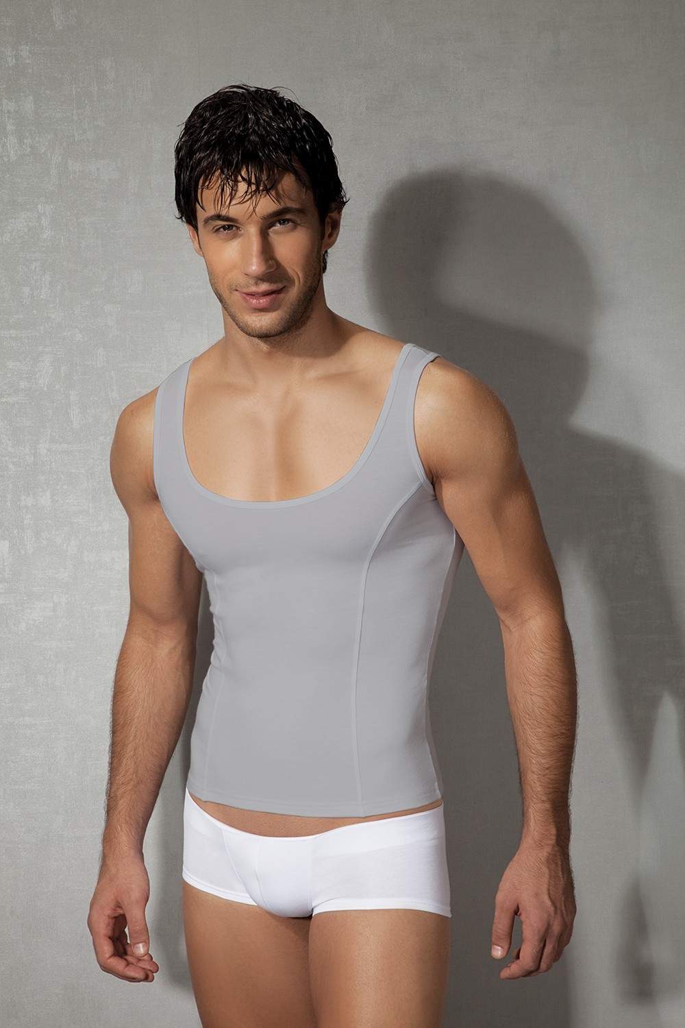 Modal Pamuklu V Yaka Erkek Atlet Doreanse 2255 - Gri