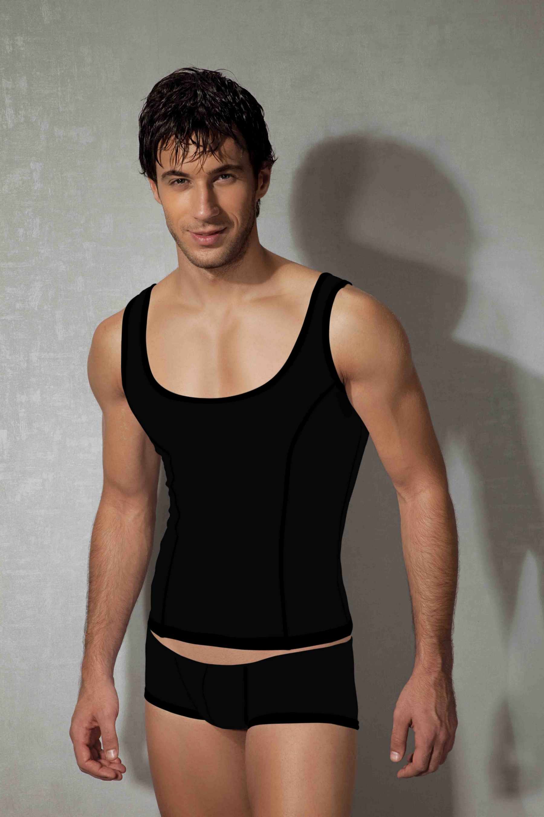 Modal Pamuklu V Yaka Erkek Atlet Doreanse 2255 - Siyah