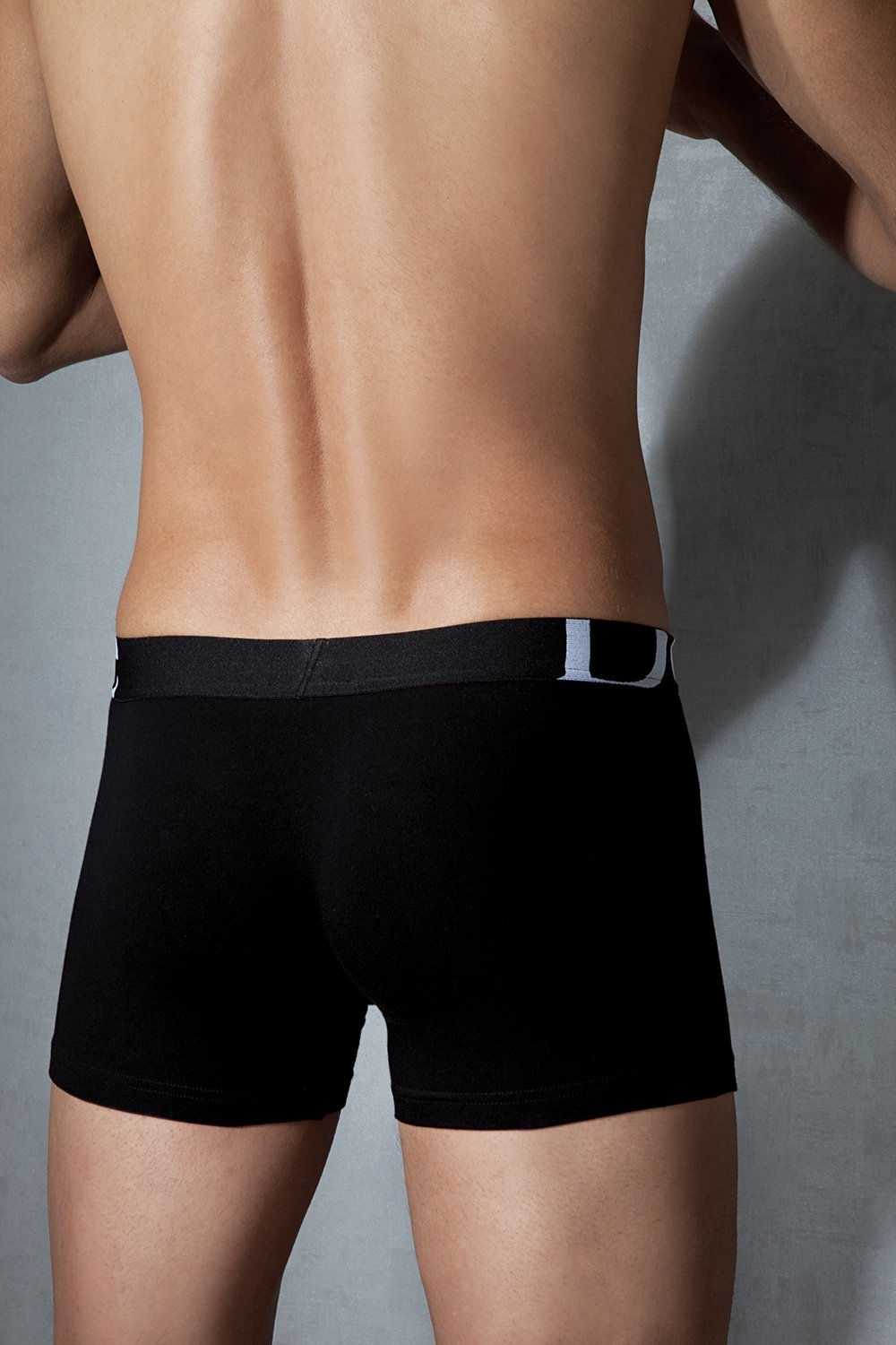 Modal Pamuklu Esnek Bel Boxer Doreanse 1777 - Siyah