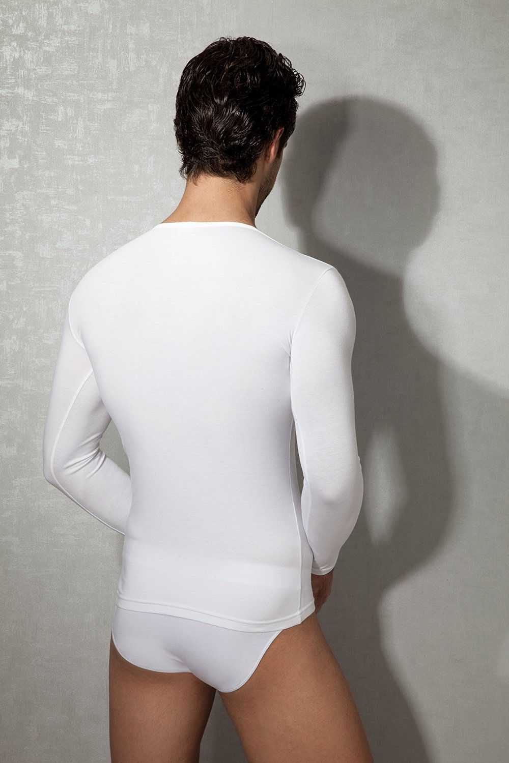 Termal Fırçalı İç Yüzeyli Uzun Kol Tişört Doreanse 2955 - Beyaz