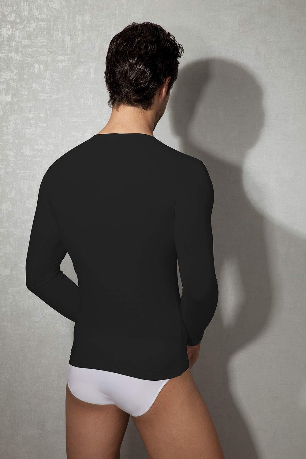 Termal Fırçalı İç Yüzeyli Uzun Kol Tişört Doreanse 2955 - Siyah