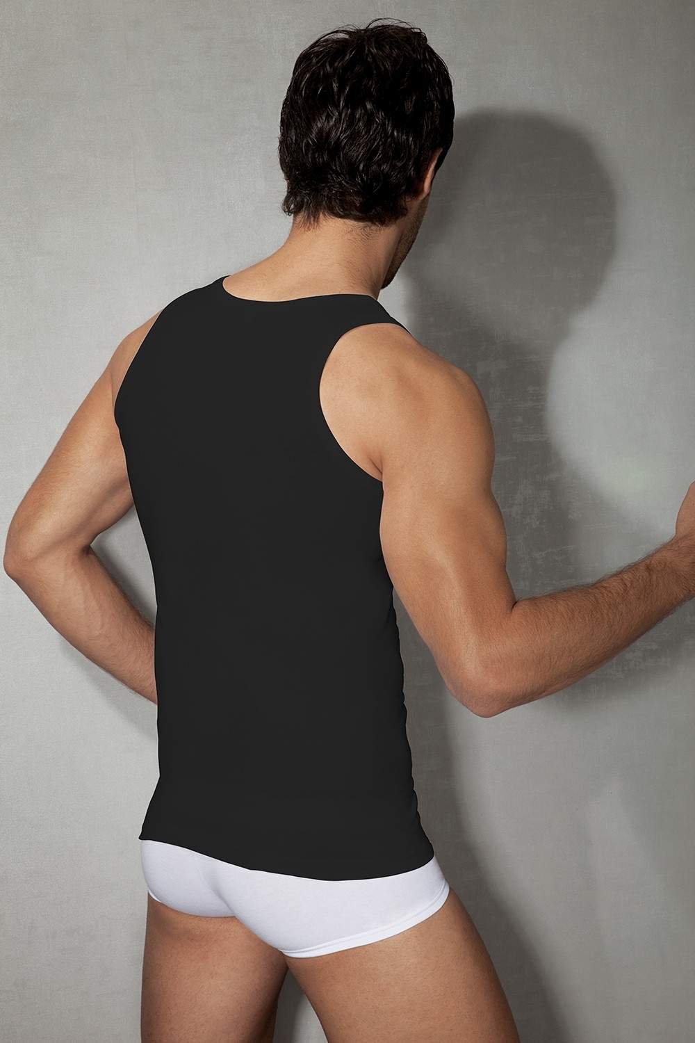 Pamuklu Ribana Kesim Erkek Atlet Doreanse 2005 - Siyah