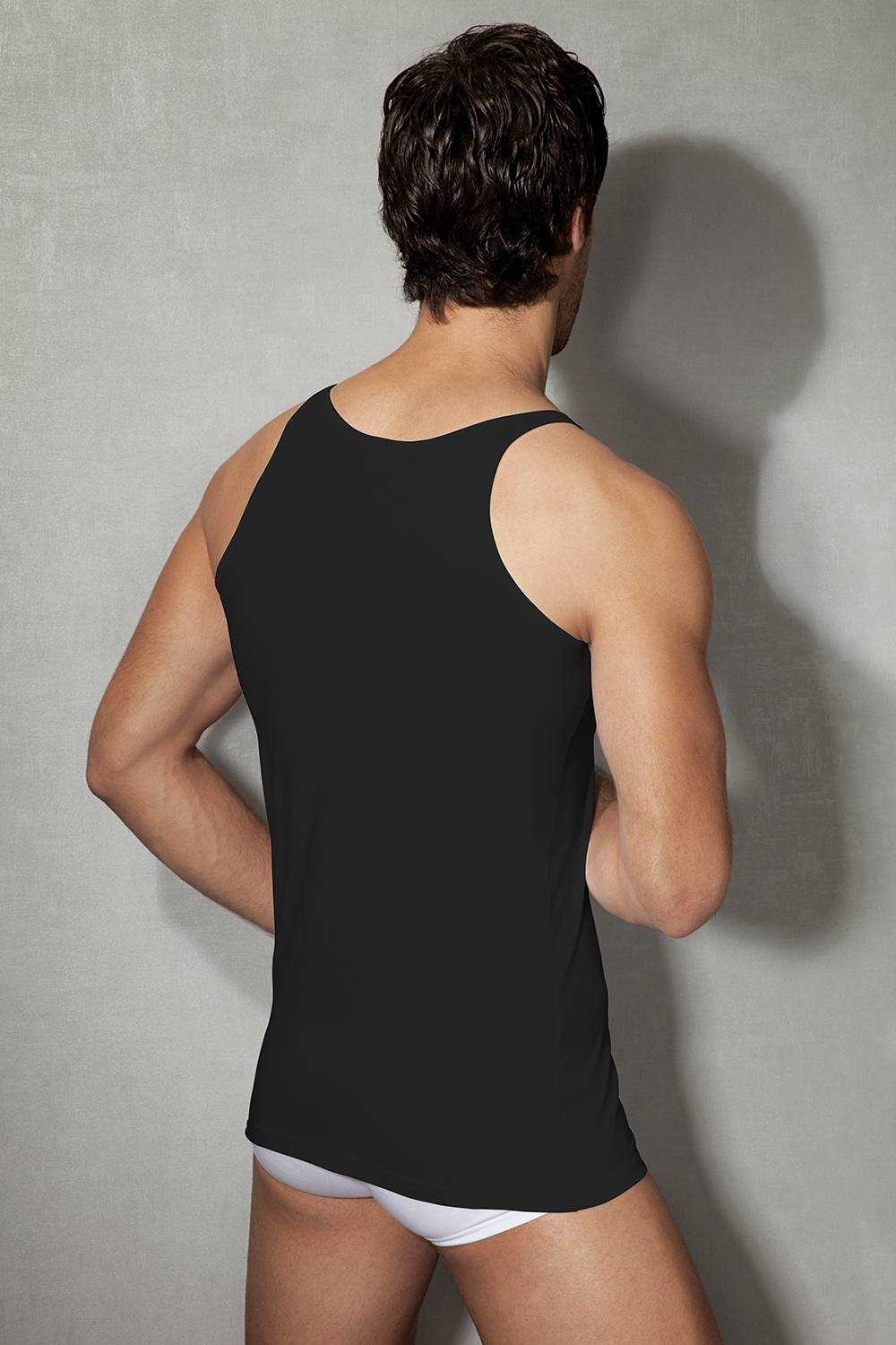 Pamuklu Ribana Askılı Erkek Atlet Doreanse 2040 - Siyah