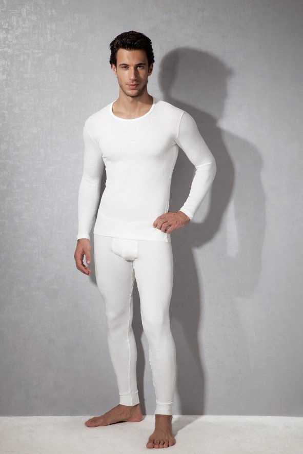 Termal Polyester Likralı Erkek T-Shirt Doreanse 2960 - Ekru