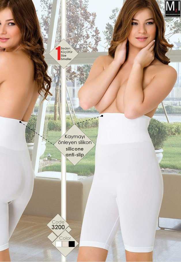 Dikişsiz Yapı Kompresyonlu Boxer Korse Emay 3200 - Beyaz