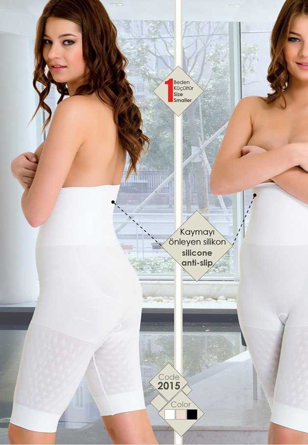 Dikişsiz Yüksek Bel Toparlayıcı Korse Emay 2015 - Beyaz