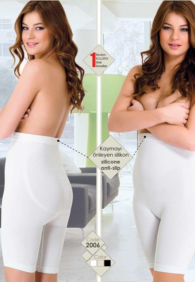 Dikişsiz Uzun Paçalı Korse Beyaz Emay 2006 - Beyaz