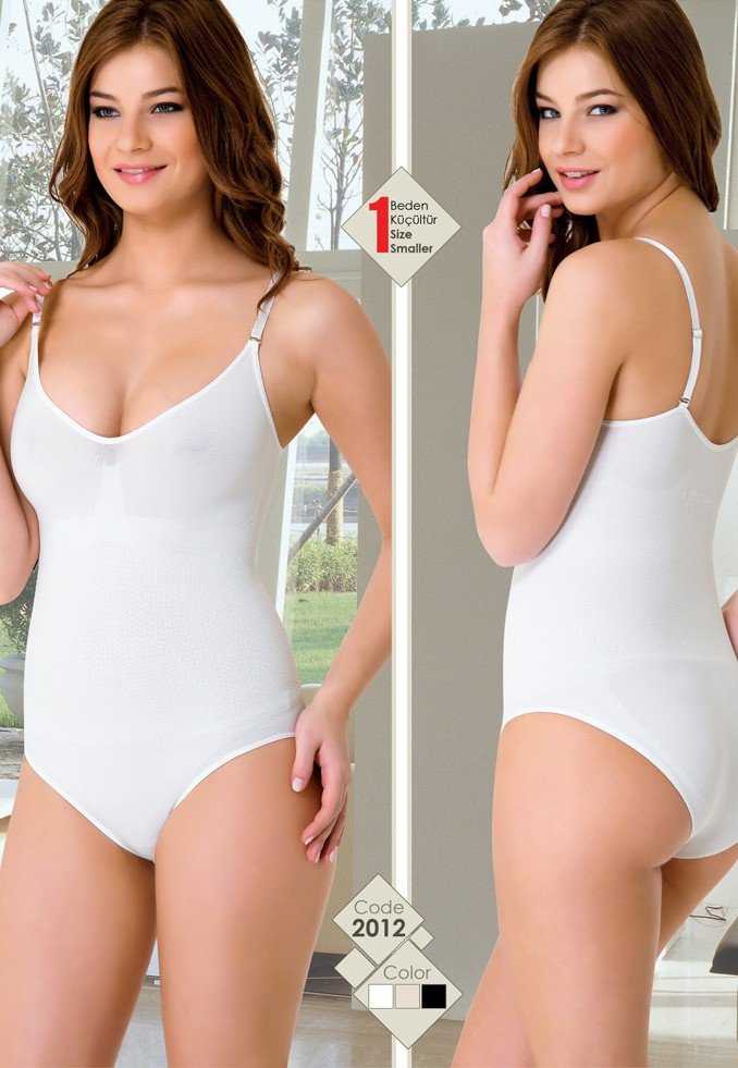 Dikişsiz Yüksek Bel Body Korse Emay 2012 - Beyaz