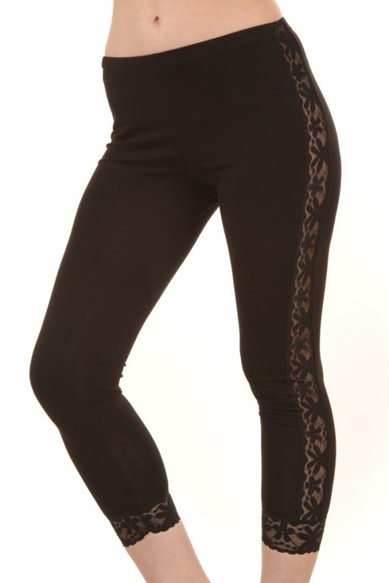 Lady Uzun Yandan Dantelli Tayt Pamuk Likralı Lady 1014 - Görsel 2