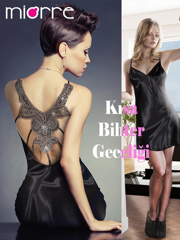 Miorre Kısa Bihter Geceliği - Siyah