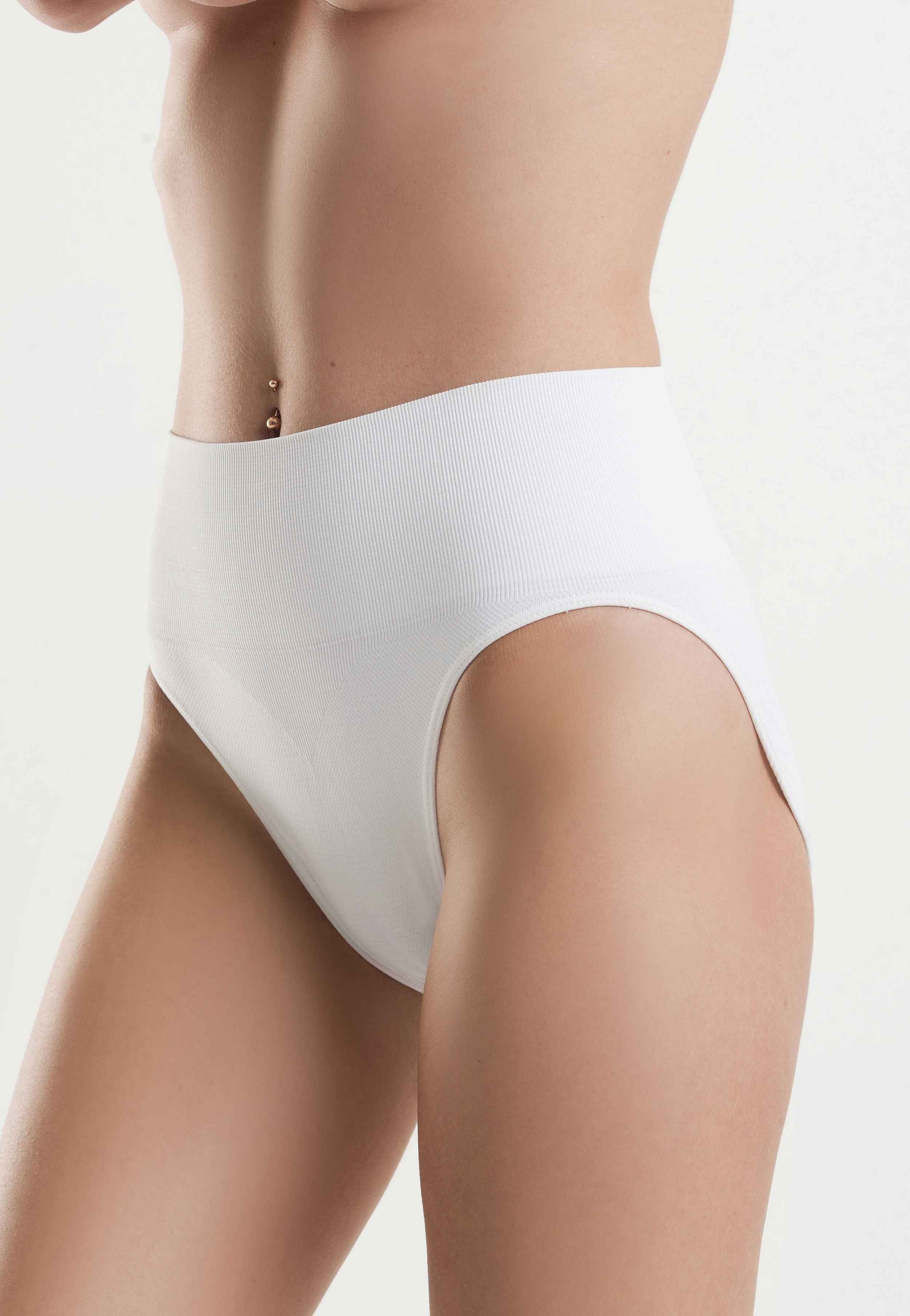 Kademeli Kompresyon Silikonlu Yüksek Bel Slip Korse Miss Modinn 1117 - Beyaz