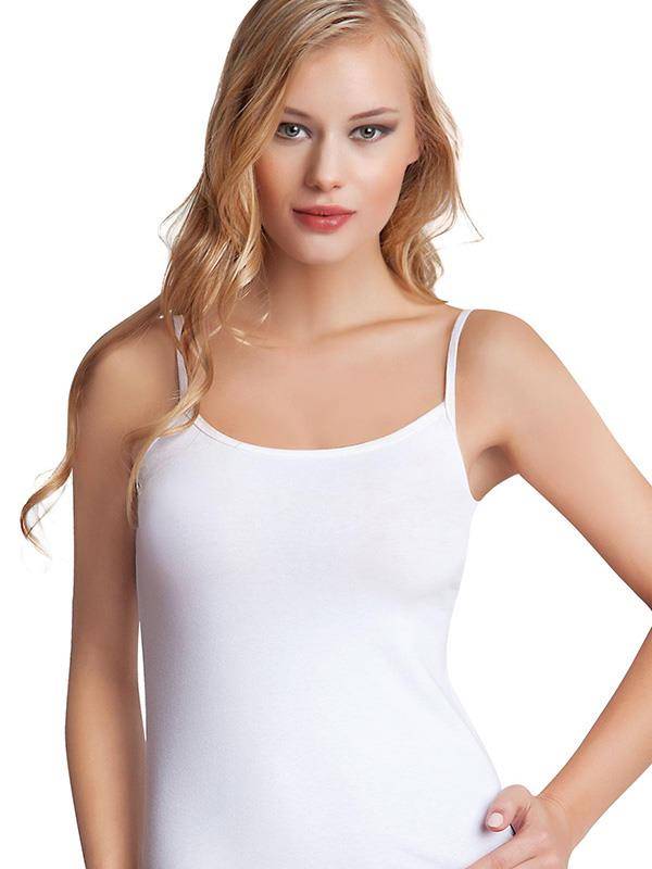 Pamuklu Nefes Alan İp Askılı Atlet NBB 663 - Beyaz