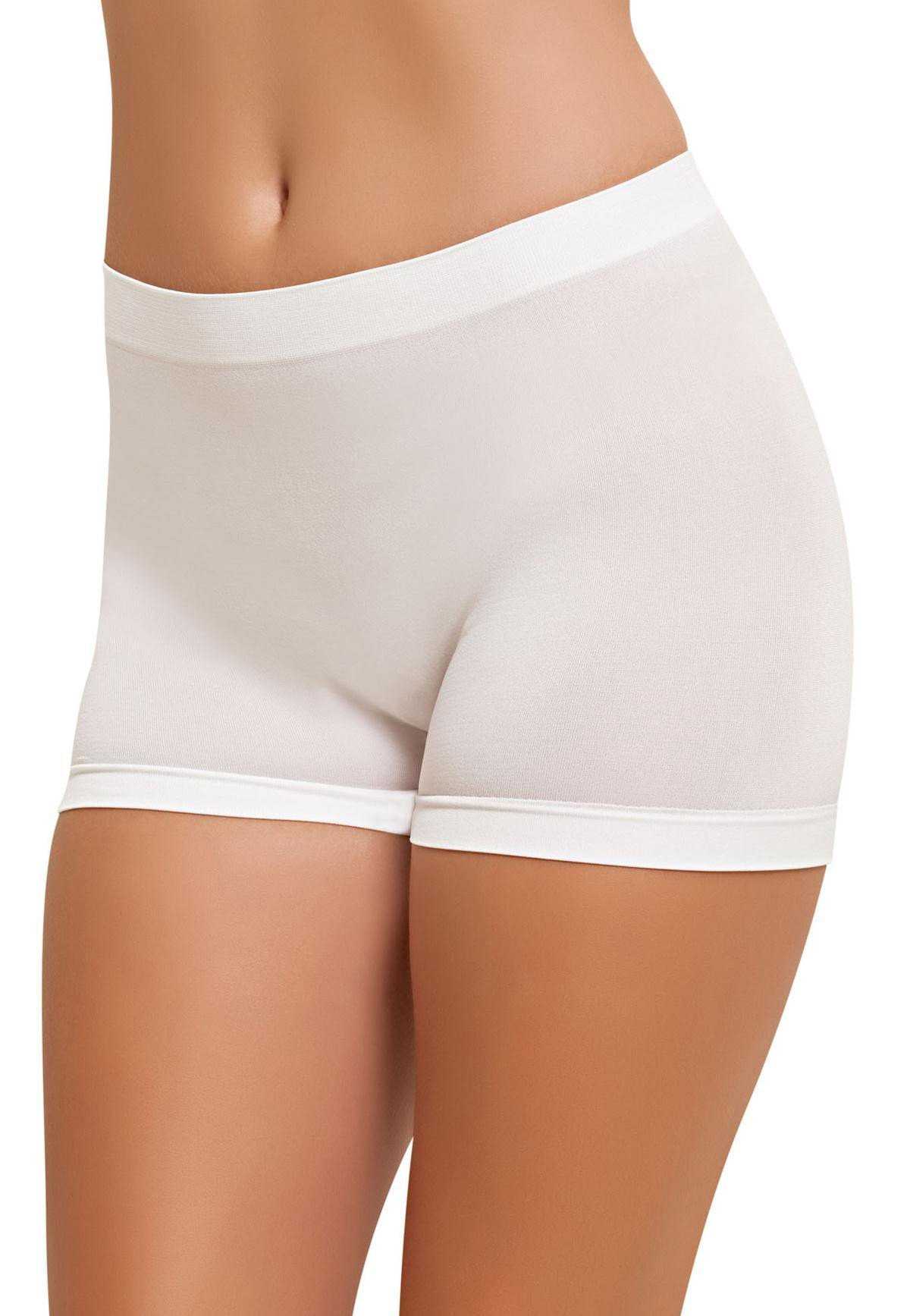 Dikişsiz Yüksek Bel Kadın Boxer Külot NBB 2007 - Beyaz