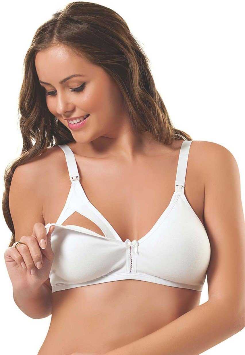 Pamuklu Emzirme Sütyeni NBB 3581 - Beyaz