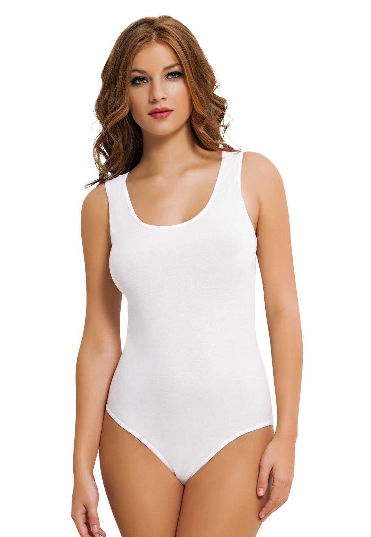 Geniş Askılı Çıtçıtlı Body NBB 2940 - Beyaz