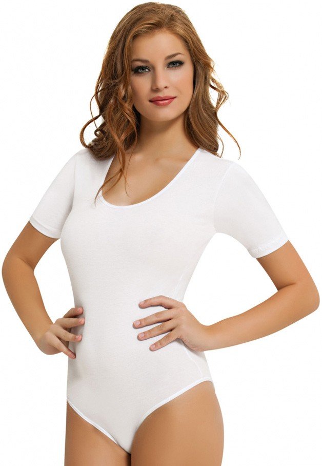Tek Parça Yarım Kol Çıtçıtlı Body NBB 2945 - Beyaz
