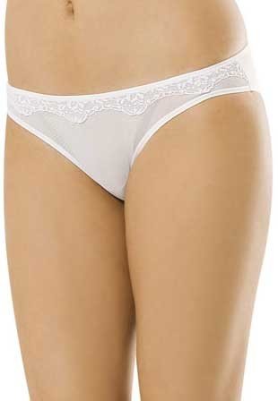 Pamuklu Likralı Düz Lastikli Bikini Külot Öztaş 2746-H - Beyaz