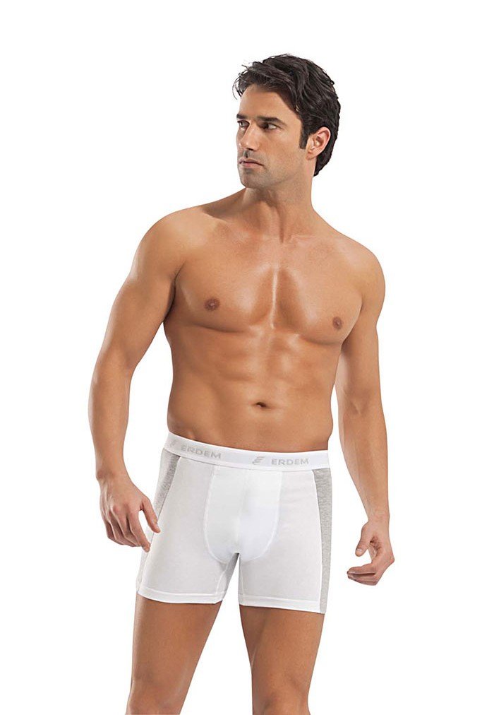 Pamuklu Elastan Esnek Bel Boxer Erdem 1427 - Beyaz