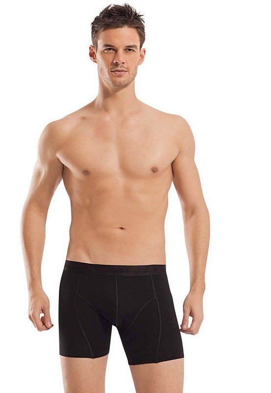 Pamuk Elastan Esnek Bel Klasik Boxer Erdem 1445 - Siyah