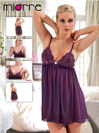 Miorre Babydoll Takım Askılı Mor Renk