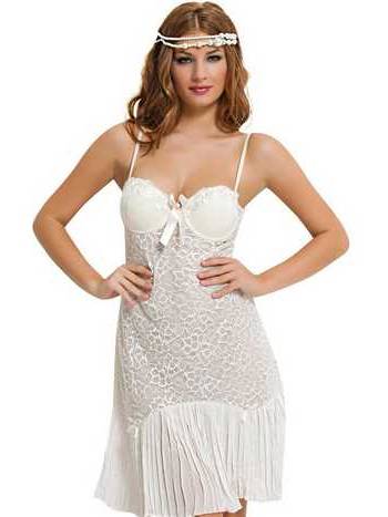 Dantelli Destekli Sütyenli Gecelik NBB 3865