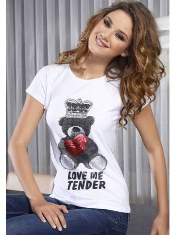Likralı Pamuklu Tişört Somon X-Lady 7094