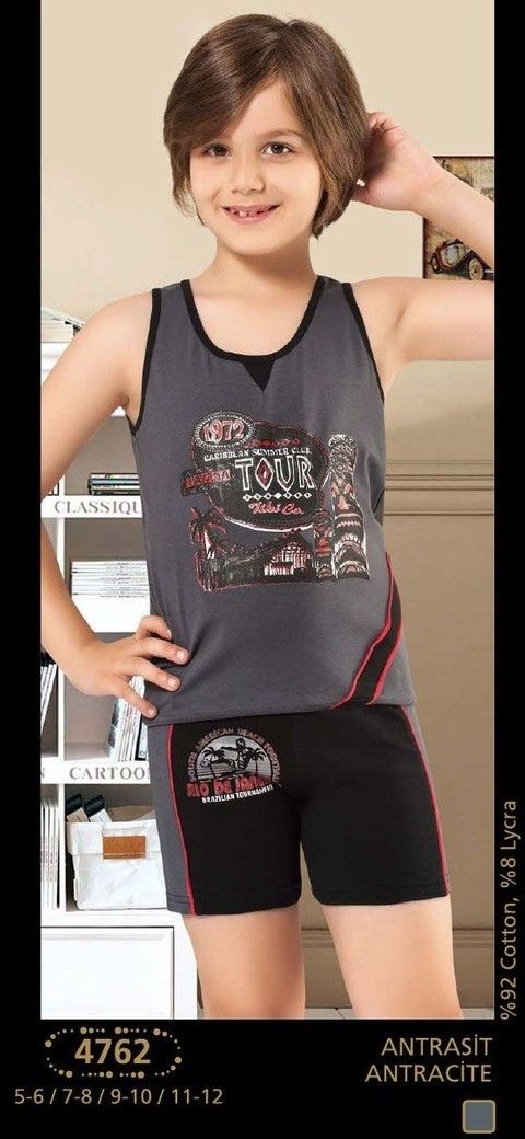 Anıt Dayanıklı Pamuklu Erkek Çocuk Atlet Takımı Anıt 4762