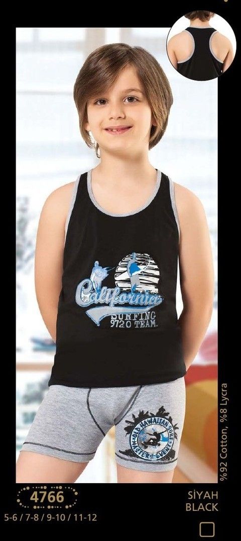 Anıt Pamuklu Esnek Erkek Çocuk Atlet Takımı Anıt 4766