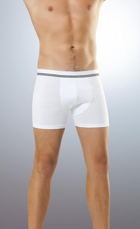 Çizgili Pamuklu Licralı Erkek Boxer Anıt 1252 - Beyaz